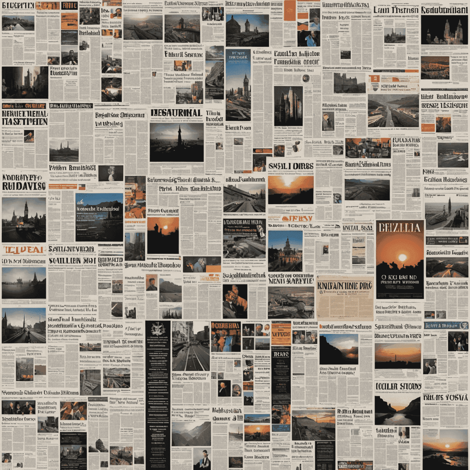 A collage of various newspaper front pages from different countries, highlighting the top headlines and stories.